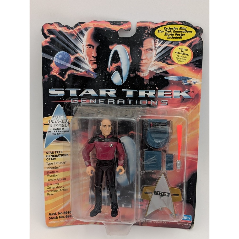 Star‎ Trek Generations Jean Luc Picard Vintage NOS Action Figure Playmates